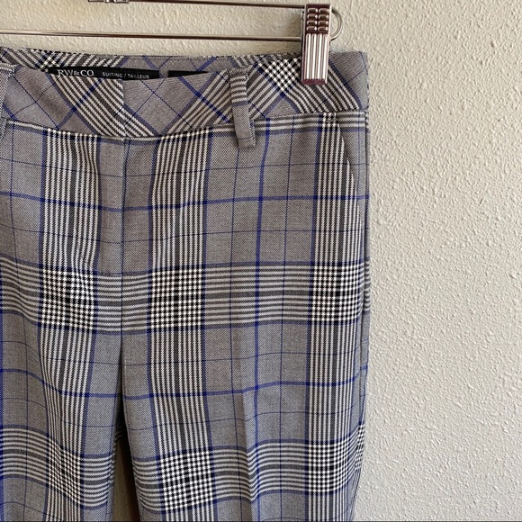NWOT RW&CO Grey Plaid Slim Leg Ankle Pant - Picture 3 of 5